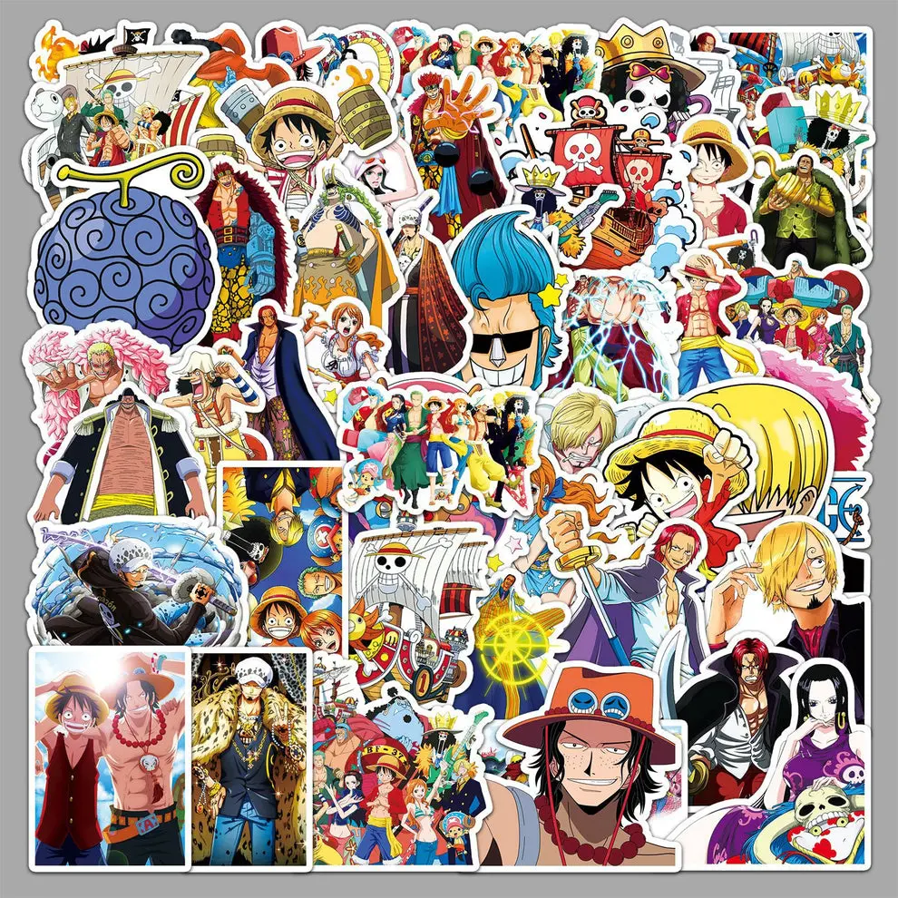 One Piece Stickers 7×7cm 10 Stickers - 50rs