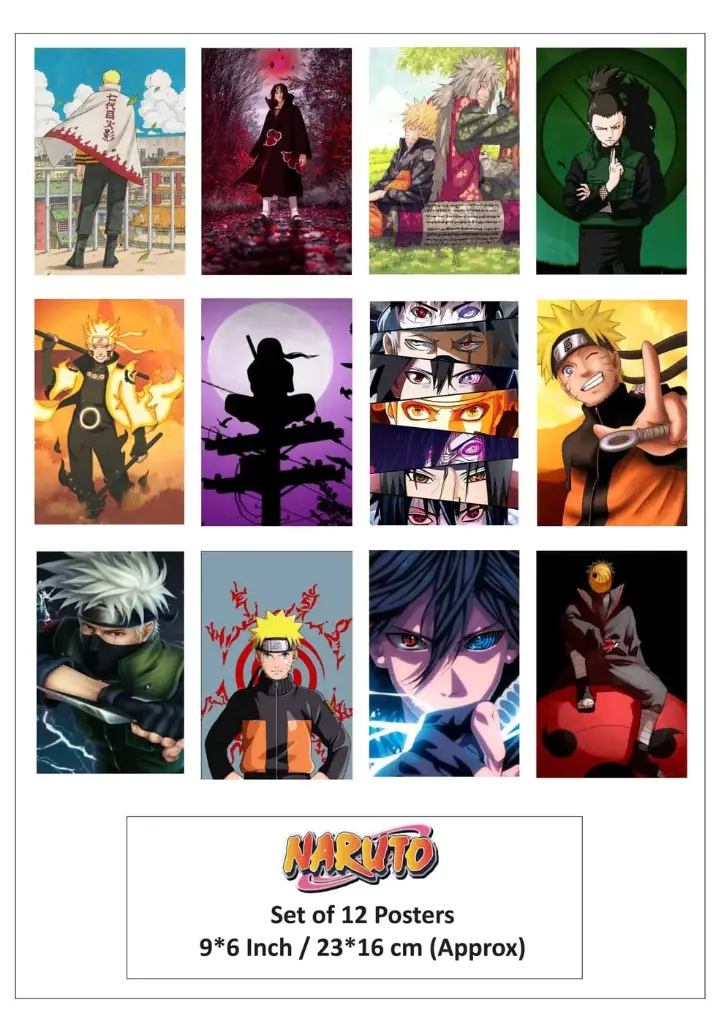 Naruto Poster set of 12 Size 14.6 x 22.2cm