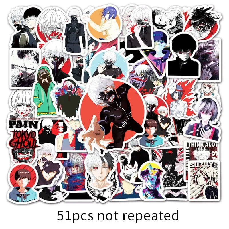 Tokyo Ghoul Stickers 7x7cm 10 Stickers - 50rs