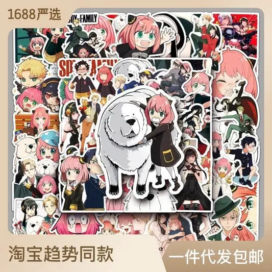 Spy X Family Stickers 7x7cm 10 Stickers - 50rs