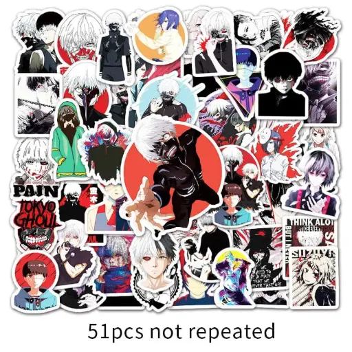 Tokyo Ghoul Stickers 7x7cm 10 Stickers - 50rs