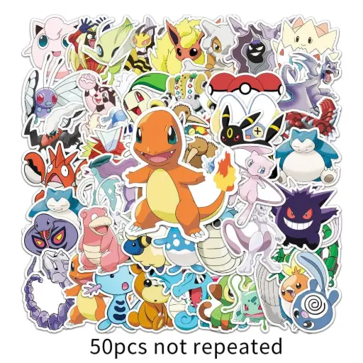 Pokemon Stickers 7x7cm 10 Stickers - 50rs