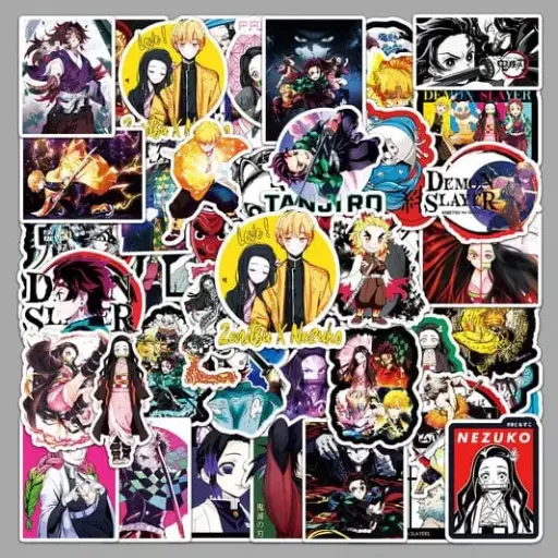 Demon Slayer Stickers 7x7cm 10 Stickers - 50rs